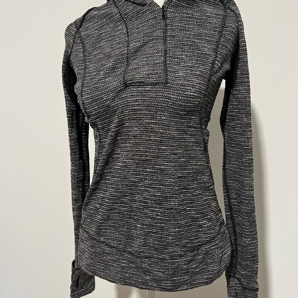 Lululemon Think Fast Pullover Coco Pique Black / Black Size 6‎ - Picture 3 of 15